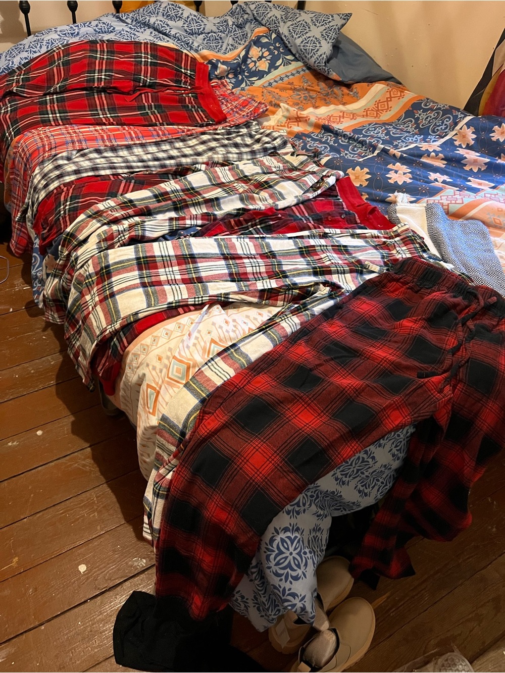 Kids Red Plaid Flannel Lounge Pants - Soft Cozy Bottoms